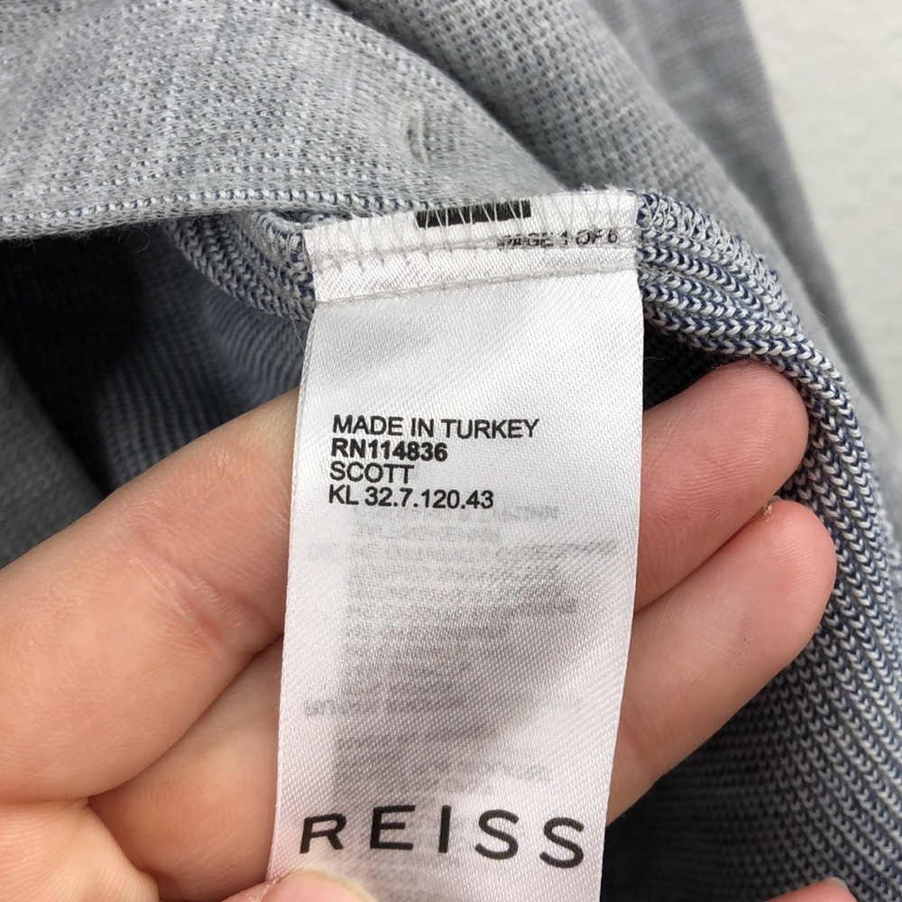 Reiss Men's Gray Button-Up Knit Shirt Jacket - Picture 6 of 8